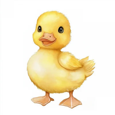 Pastel Yellow Duck Watercolor