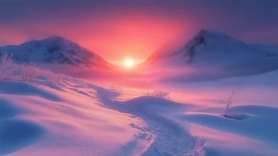 Alpine Dawn After Blizzard