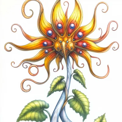 Whimsical Alien Flower