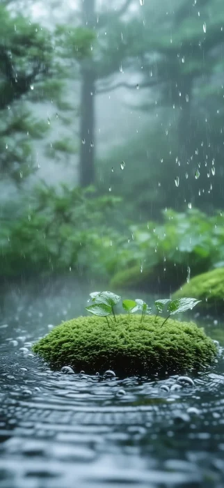 Spring Rain in the Forest