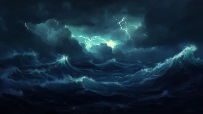 Night Sea Storm