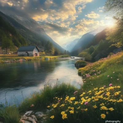 Scenic River Landscape