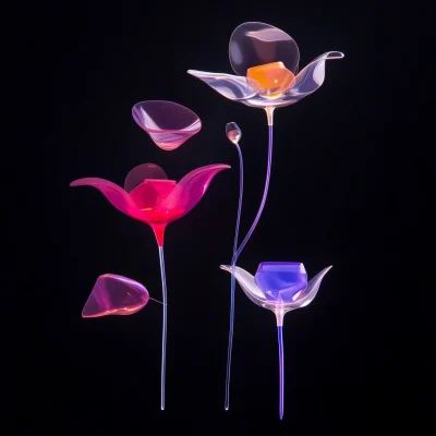 Microscopic Plastic Flowers