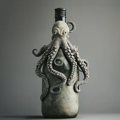 Surreal Octopus on a Bottle