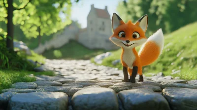Cute Fox on a Bridge