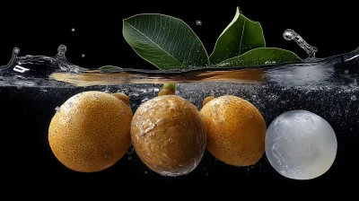 Longan Splashing into Water