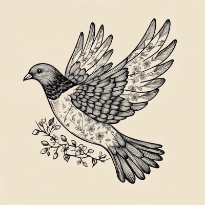 Decorative Pigeon Illustration