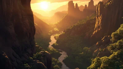 Sunset Over Ancient Canyon