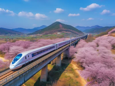 Train Crossing Over Bridge