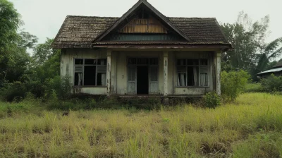 Abandoned House in Rural Landscape