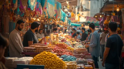 Vibrant Eid Market Scene