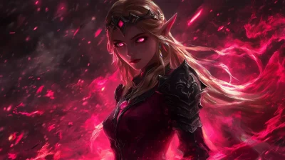 Stylized Princess Zelda with Dark Villain