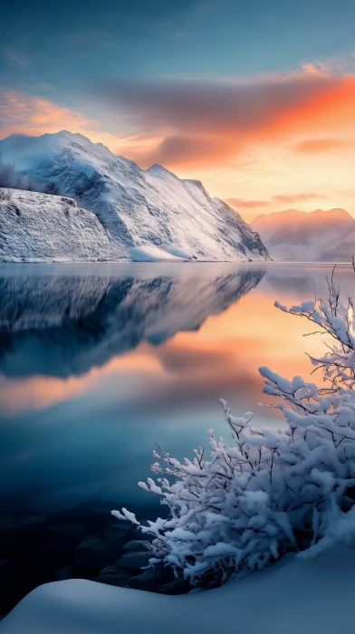 Snowy Mountains Reflection