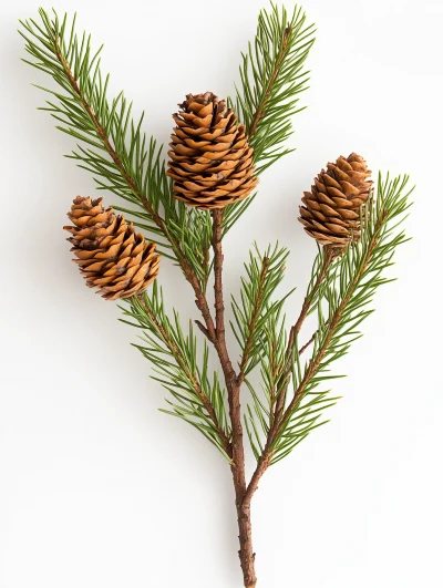 Cedar Cone on White Background