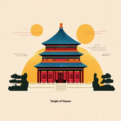 Temple of Heaven in Minimalist Style