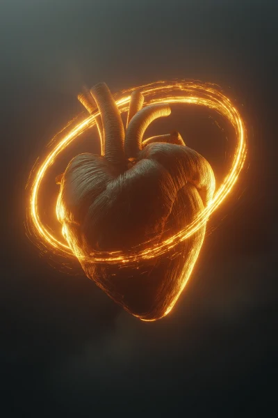 Floating Heart in Space