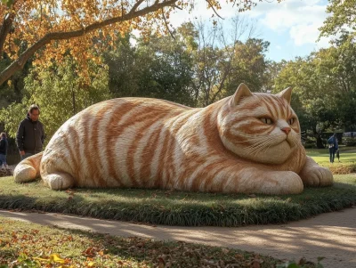 Fat Cat in Unique Artistic Style