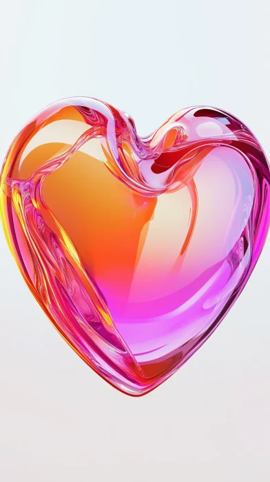 3D Pink and Orange Heart