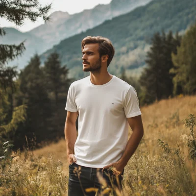 White Mockup Shirt in Nature