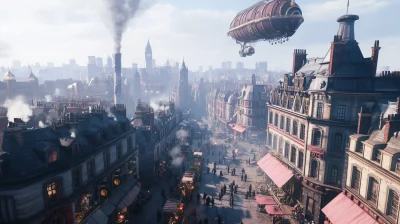 Steampunk Market Aerial View