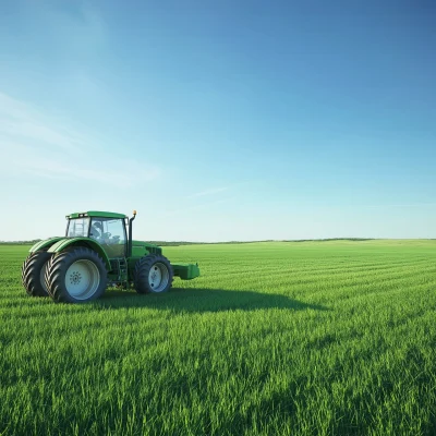 Tractor on Green Meadow