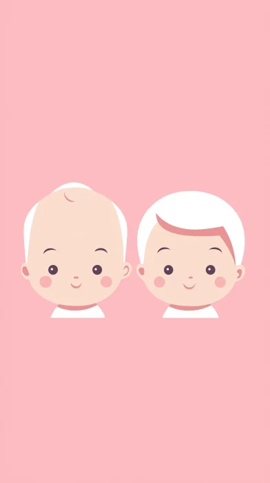 Cute Baby Heads Illustration