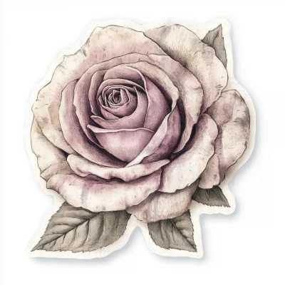 Vintage Rose Sticker