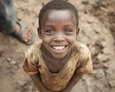 Young Boy Shining Shoes