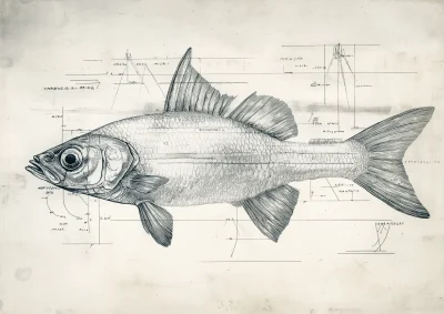 Vintage Scientific Fish Diagram