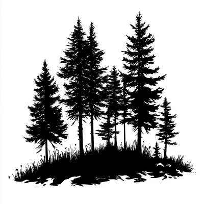 Silhouette of a Forest