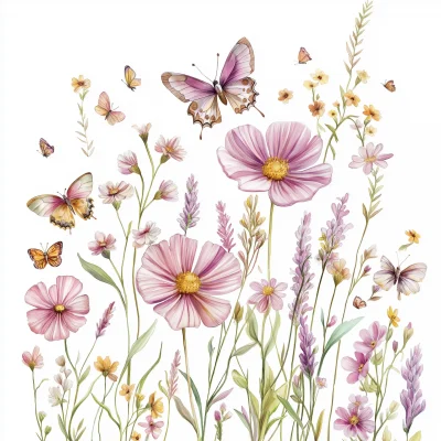 Watercolor Wild Flowers