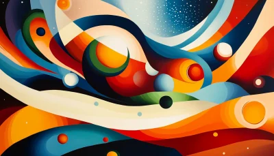 Colorful Abstract Space Scene