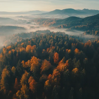 Aerial View of Beskydy Mountains