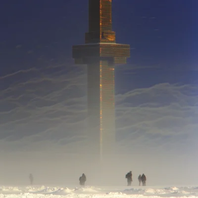 Canadian Cities Skyline in Winter