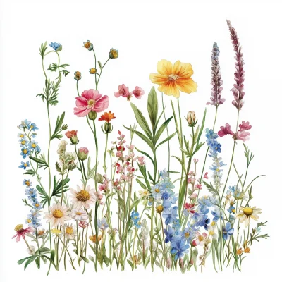 Watercolor Wild Flower Meadow