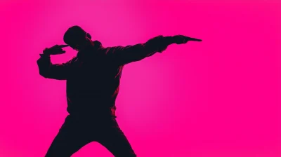 Dynamic Rapper and Dancer Silhouette