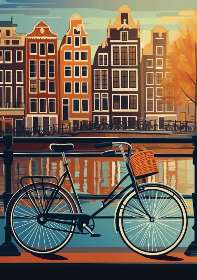 Vibrant Amsterdam Travel Poster