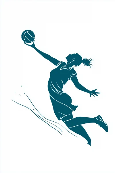 Minimalist Volleyball Player Logo