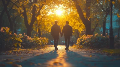 Couple in Spring Park