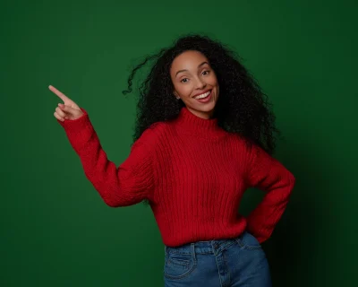 Sporty Woman in Red Sweater