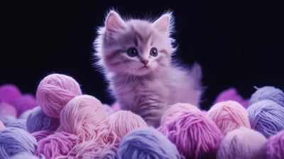 Cute Kitten on Yarn World