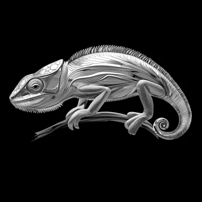 Glossy Silver Chameleon