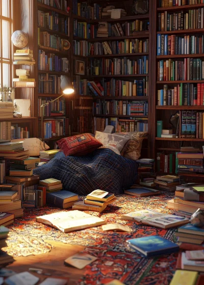 Cozy Library Retreat