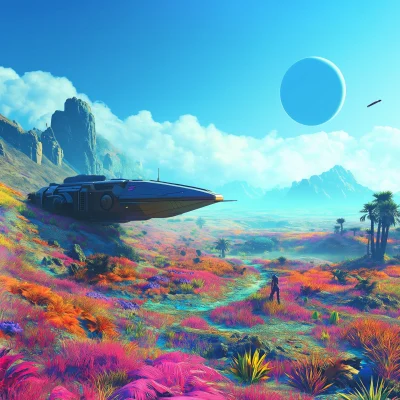 Ancient Alien Ship on a Lush Planet