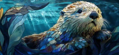 Stained Glass Sea Otter