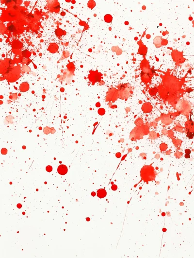 Red Paint Splatter on White