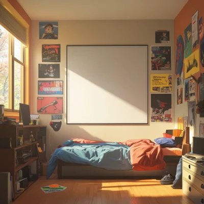 Colorful College Dorm Room