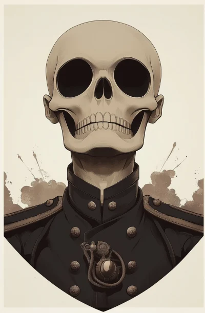 Evil Skull in Military Uniform