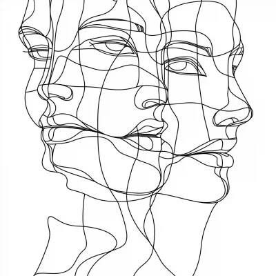 Distorted Faces Illustration