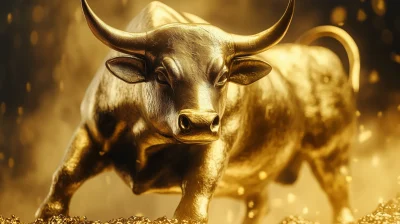 Golden Stock Market Bull